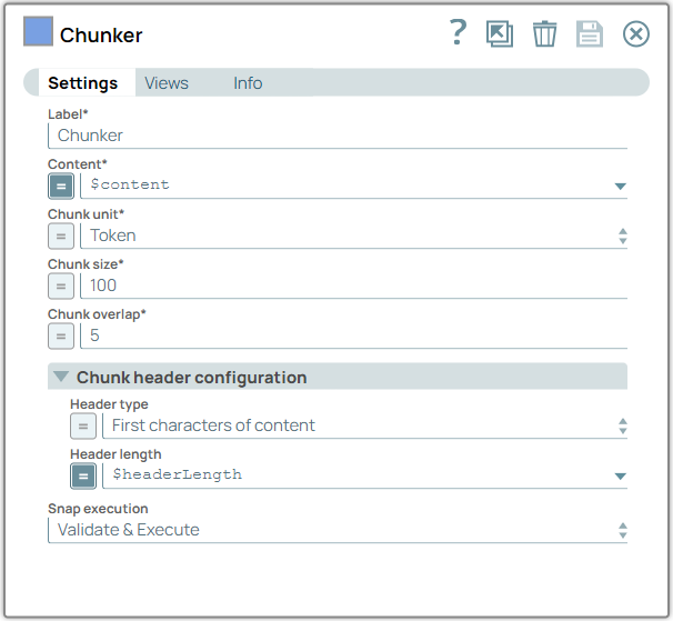 Chunker Snap Configuration