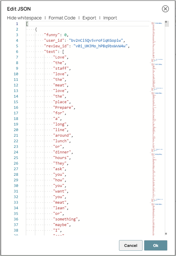 JSON Generator Snap - Edit JSON