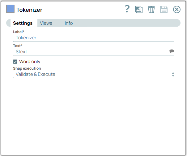 Tokenizer Snap Configuration