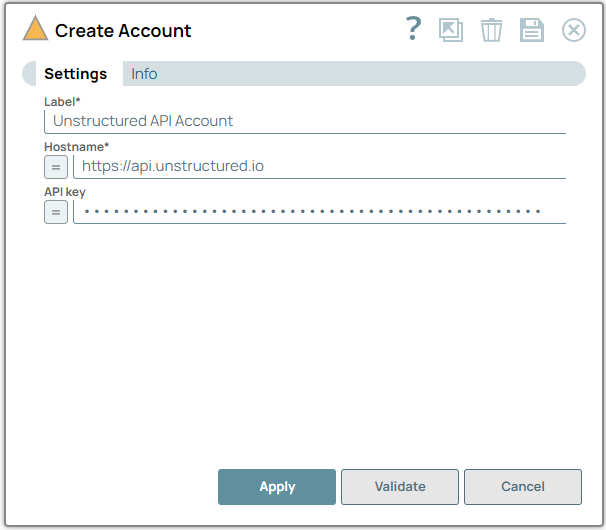 Unstructured API Settings