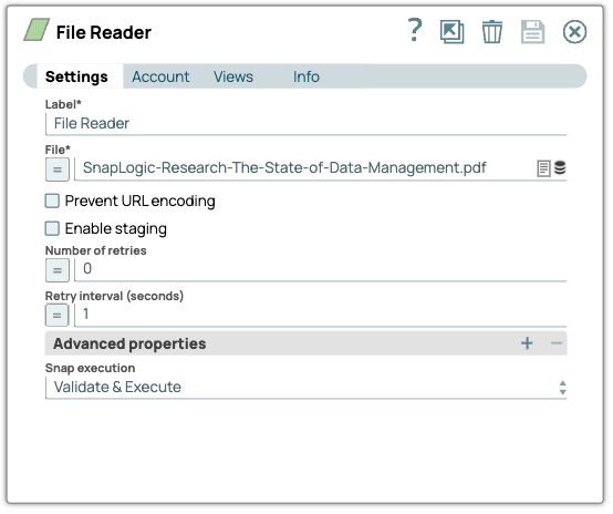 File Reader Snap Configuration