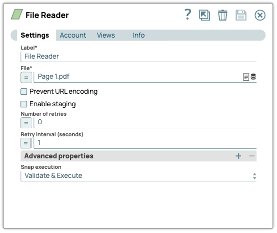 File Reader Snap Configuration