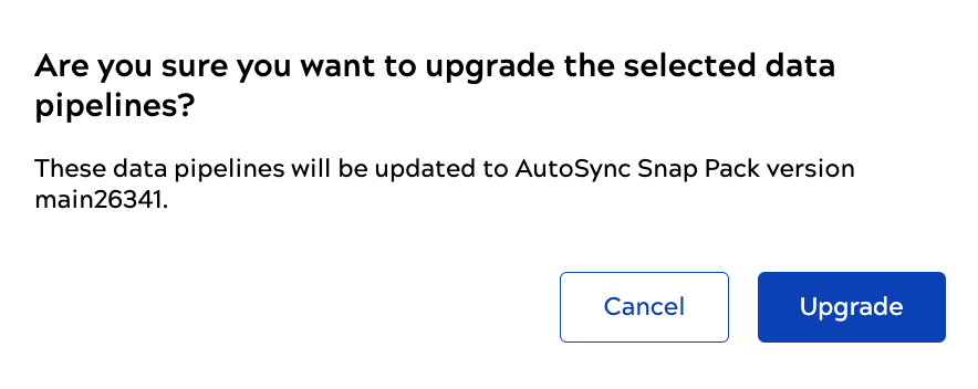 Confirm upgrade