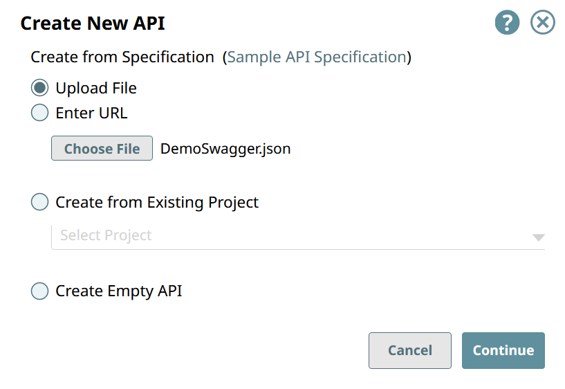 Upload File option