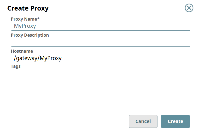 Create Proxy dialog