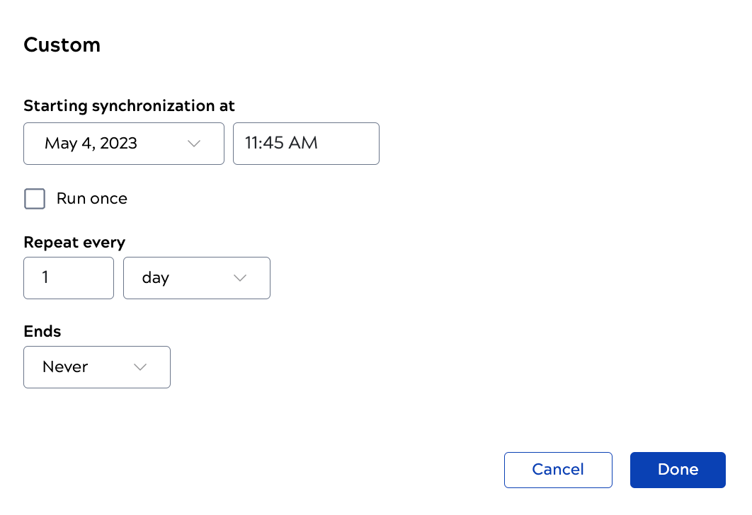 Custom schedule