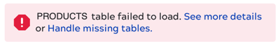 Failed to load error message
