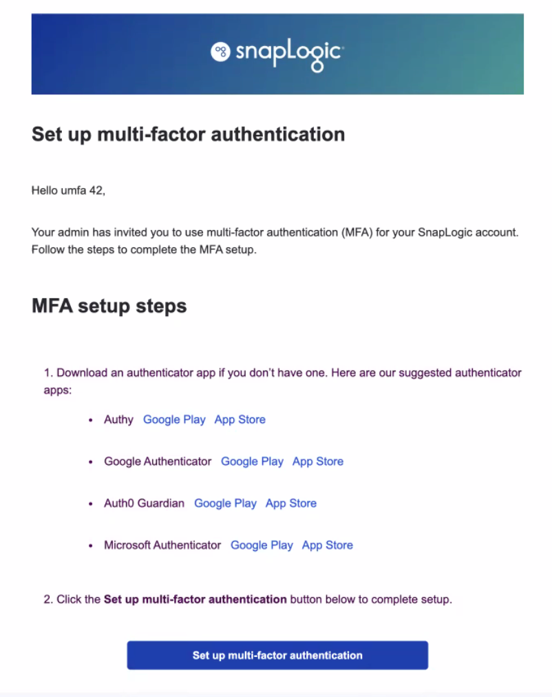 Set up MFA