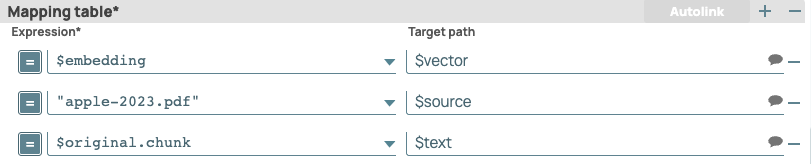 Shows the Mapper Snap configuration settings.
