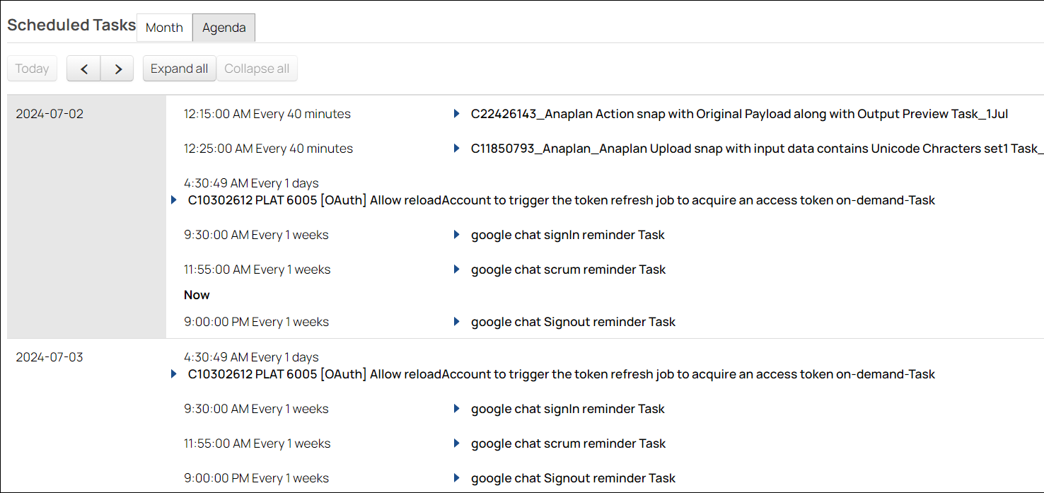 Agenda View