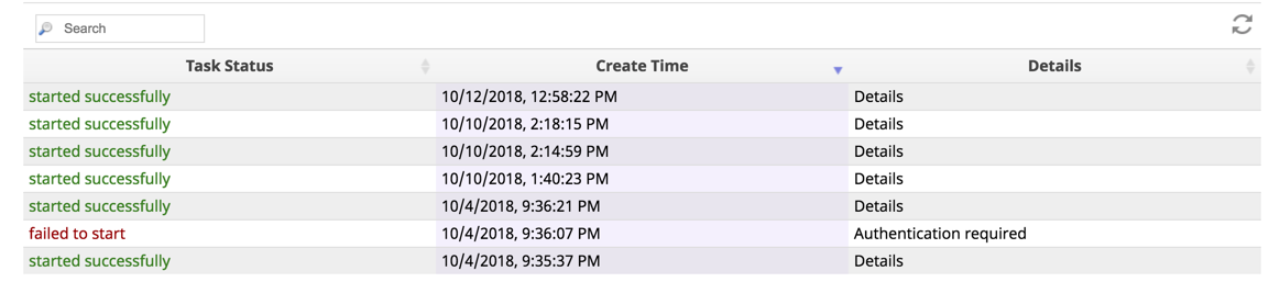 Triggered Task Log