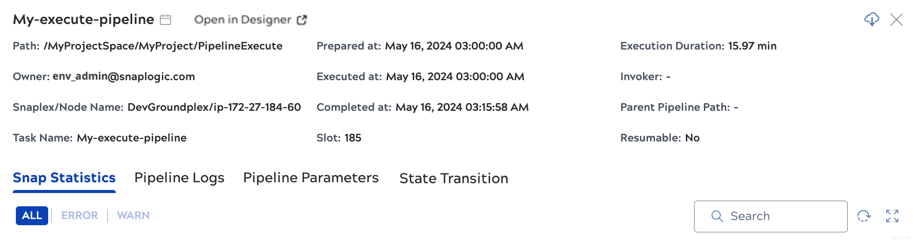 Pipeline details