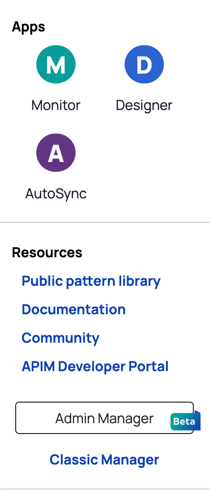 Application menu