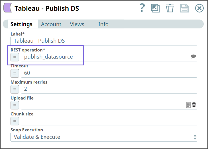 Tableau REST Configuration
