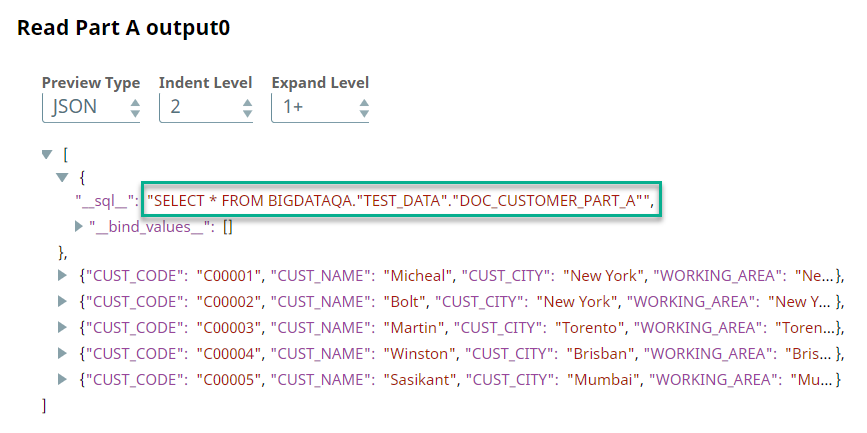 Output ELT Select in example Pipeline