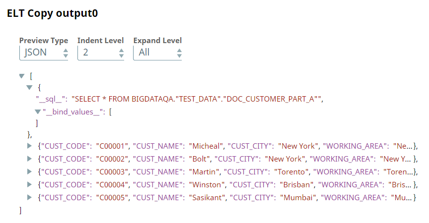 Output ELT Copy in example Pipeline