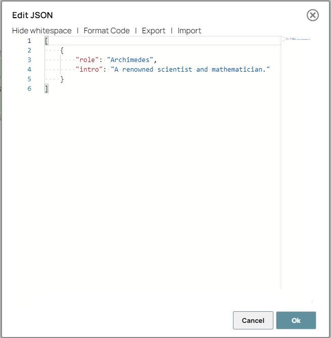 Edit JSON
