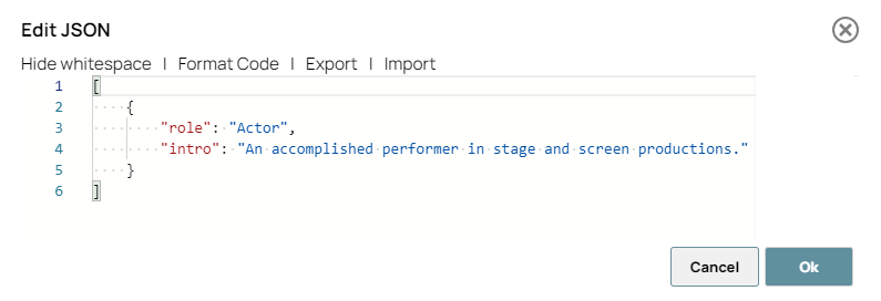 Edit JSON