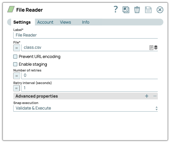 File Reader Snap Configuration