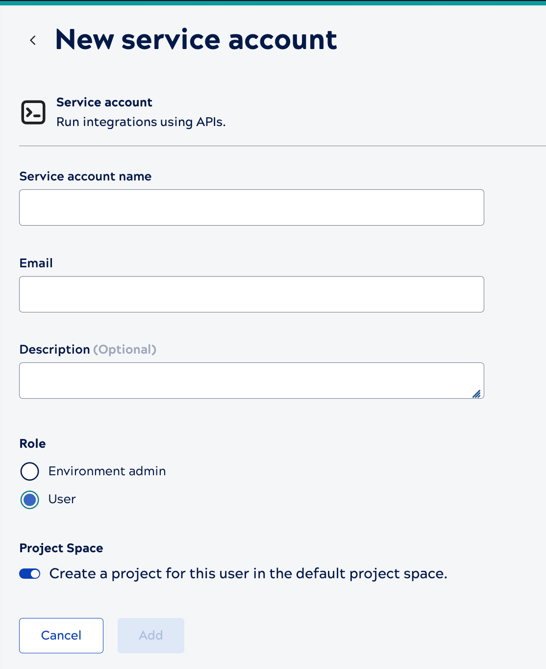 New service account options