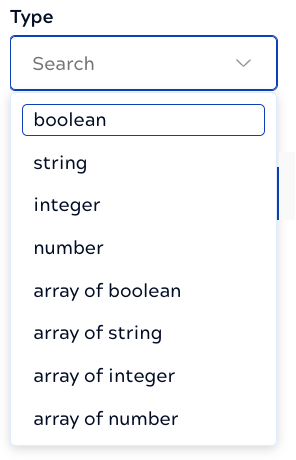 Available parameter types