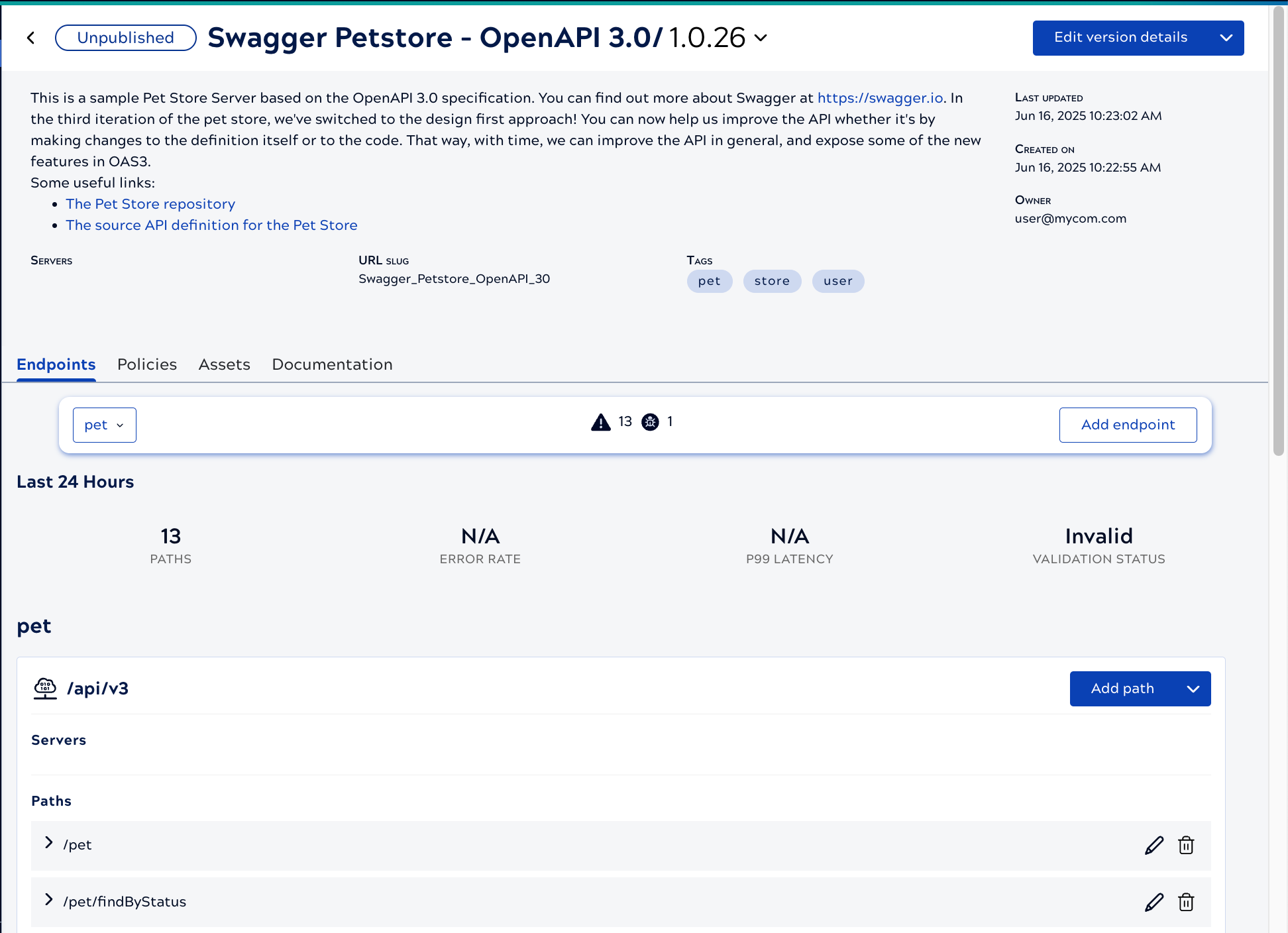 Service Pet Store example