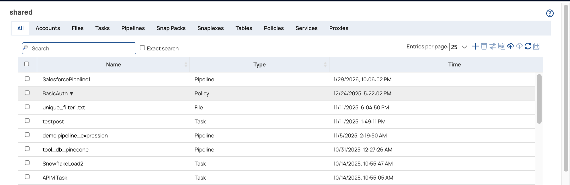 Project Spaces - Shared