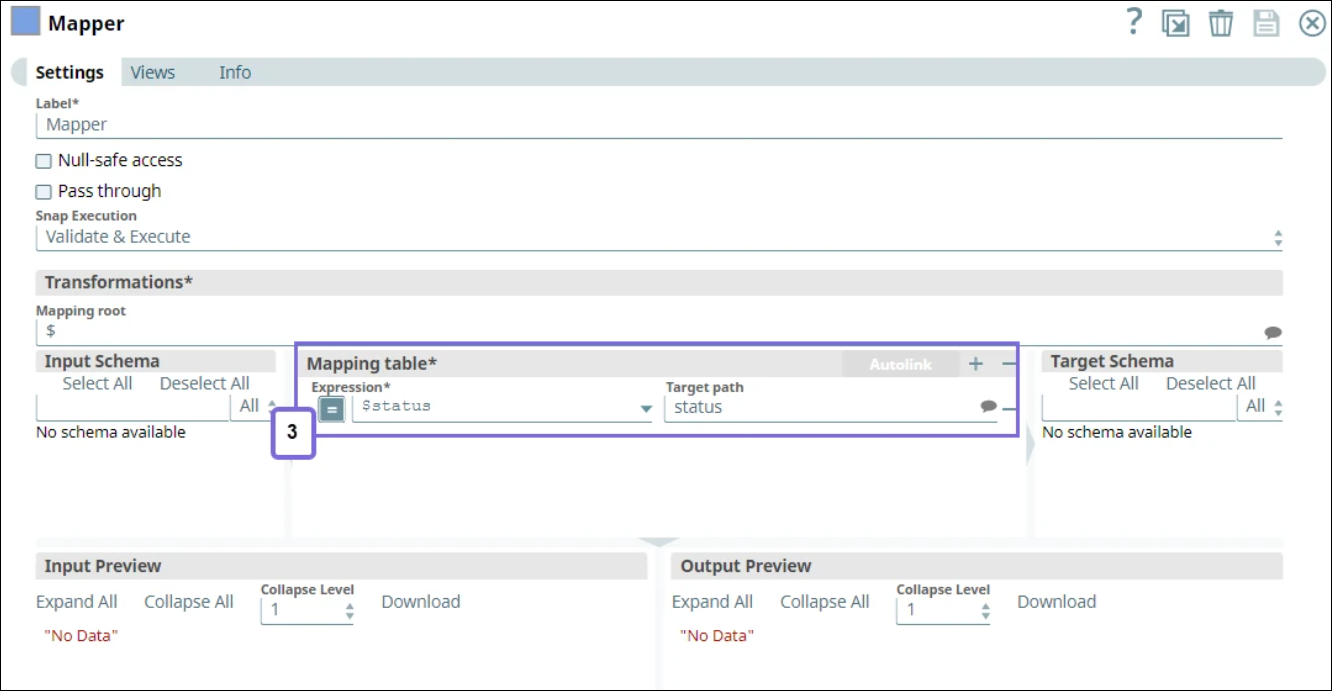 Mapper Snap Settings