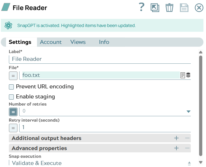 SnapGPT is activated and Snap is configured