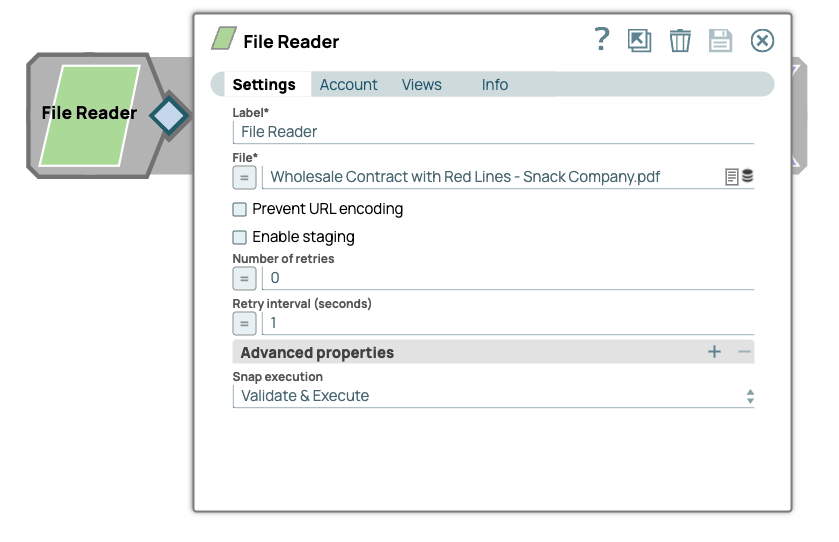 File Reader Snap Configuration