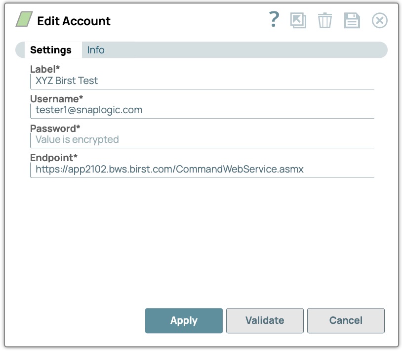 Birst Account Settings