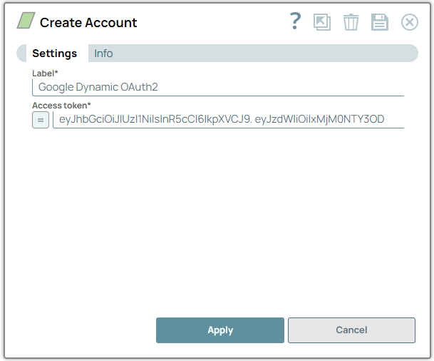 Google Dynamic OAuth2 Account
