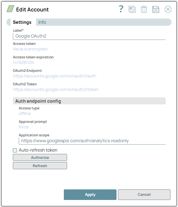 Google OAuth2 Account