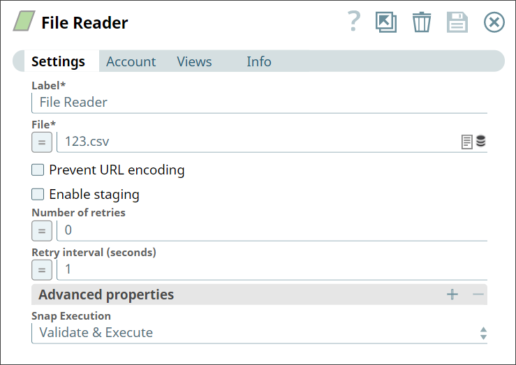 File Reader Snap configuration
