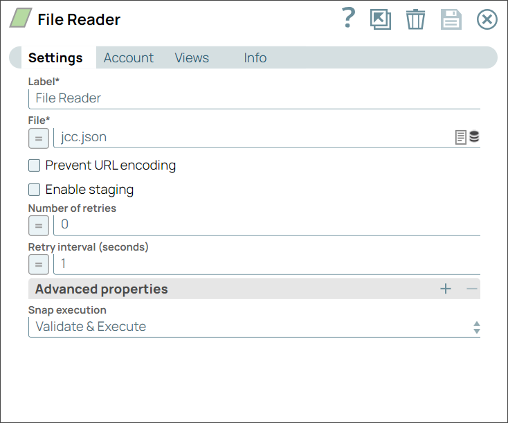 File Reader configuration