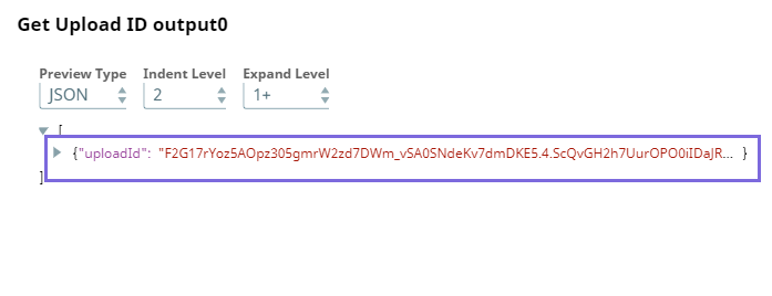 Get Upload ID Output