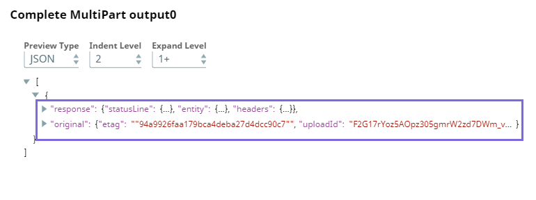 Complete Multipart output