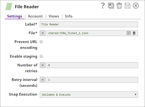File Reader Snap configuration