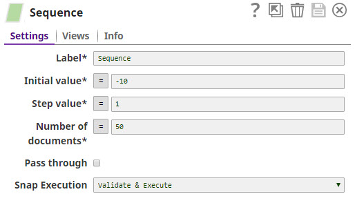 Sequence Snap configuration