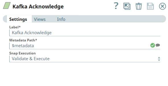 Kafka Acknowledge Snap Configuration