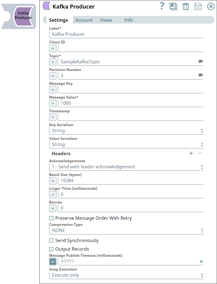 Kafka Producer Snap Overview