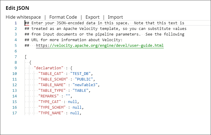 JSON Generator Output