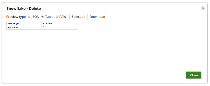 Snowflake Delete Output