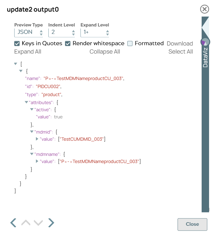 Mapper Snap mappings output