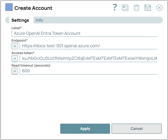 Azure OpenAI Entra Token Account