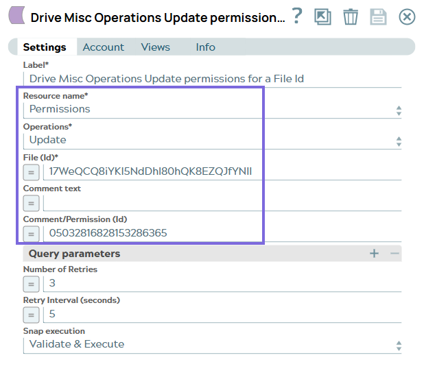 Misc Operations configuration